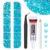 qiipii Teal Blue AB Resin Rhinestones w B7000 Jewelry Glue