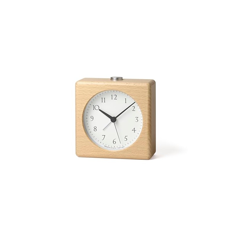 Remnos JH23-11 NT Lemnos Analog Alarm Clock, Natural Wood