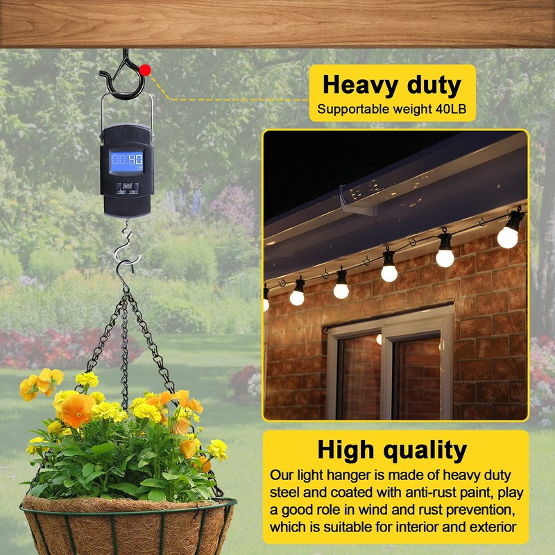 Hooks for Outdoor String Lights, 52 Pack Screw Hooks for