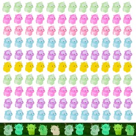 titihuirie 120 Pcs Luminous Mini Resin Yaks Miniature Yaks Figurines Resin Animals Colorful Tiny Cow for DIY Fairy Garden Miniature Moss Landscape