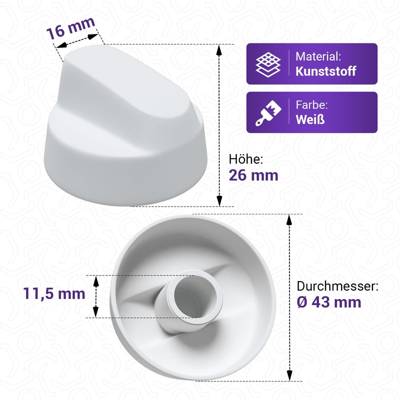 Viоks.pro Rotary Knob Cooker 43 mm Diameter Stove Knob Knob