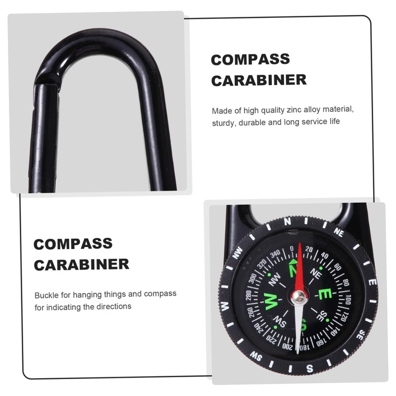 NOLITOY Compass Climbing Carabiner Clip Hook with Compass Outdoor Navigation
