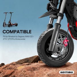 GLDYTIMES 70/60-7.5 Solide Tire,Fits Ninebot by Segway MAX G3 / ZT3 / ZT3 Pro Kickscooter,11 Inch (11x2.75) Tubeless Tire,Black