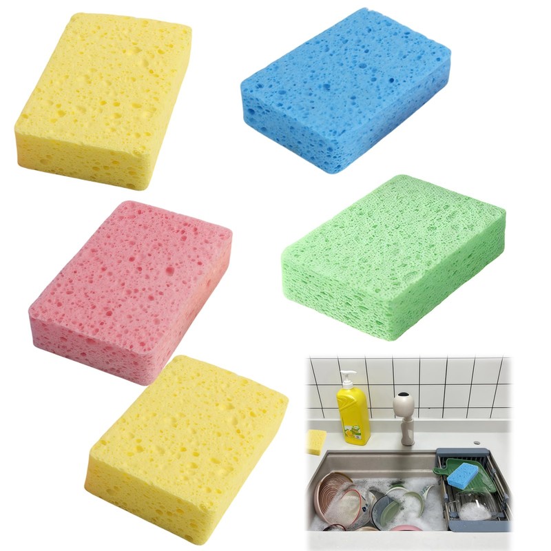 Large Cellulose Sponges, Kitchen Sponges for Dish, 1.2" Thick Heavy