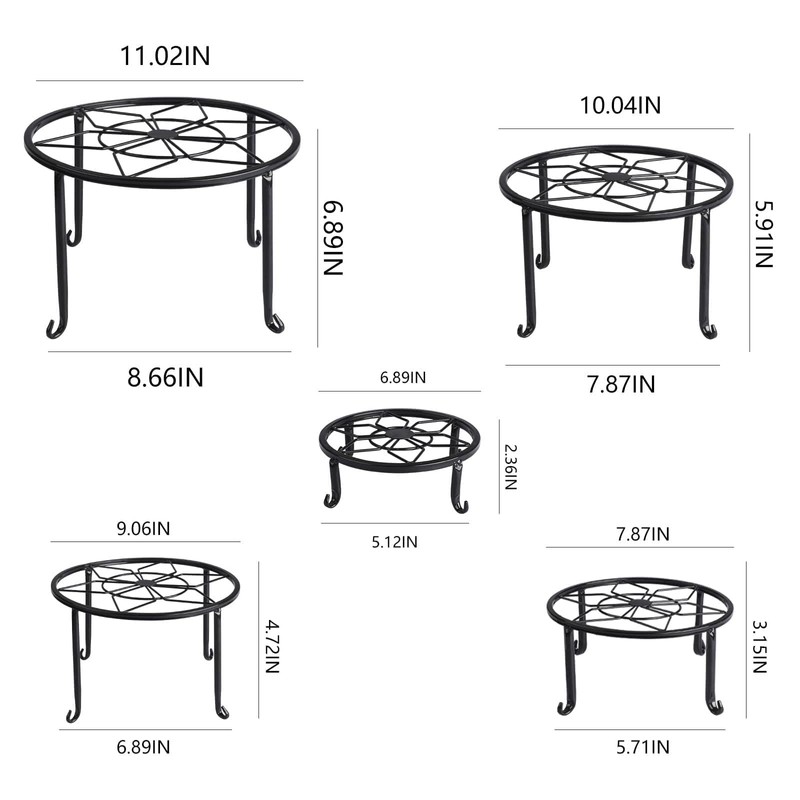 5 Pack Metal Plant Stands,Heavy Duty Potted Holder for Flower