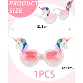 FUGLUS Pack of 1 Party Glasses Unicorn Fun Glasses Photo Box Accessory Theme Party Carnival (Pink)