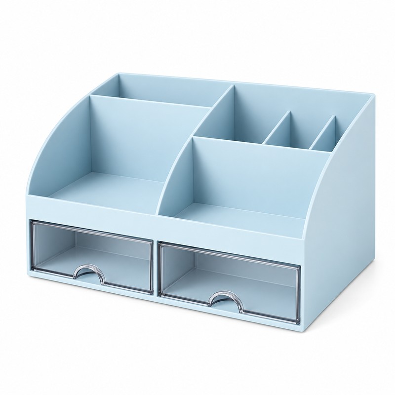 Desktop Organizer with Drawers for Office Supplies – Multi-Compartment Storage