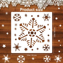 HOWAF 20 Stencils, Christmas Snowflakes Stencil, Template Stencils, Reusable Plastic Stencils, Stencils, Wall Design for Windows, Glass, Scrapbooking, Craft, DIY Stencil