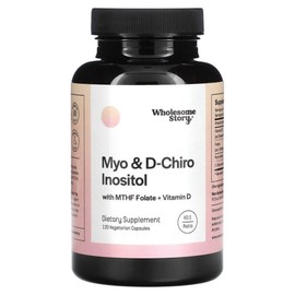 Wholesome Story MTHF Myo d-Cairo Inositol Veggie Capsules with Folic Acid Plus Vitamin D, 120 tablets, 120 pieces, 1 piece / Wholesome Story MTHF 엽산 플러스 비타민D 함유 마이오 d-카이로 이노시톨 베지캡슐 120정, 120개, 1개