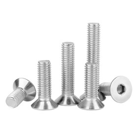 M8 25mm Screws, M8-1.25x25mm Flat Head Socket Cap Screw and Bolt,Stainless Steel Countersunk Bolts,Full Thread,Allen Hex Drive, Bright Finish, Machine Thread, Coarse Thread,20Pcs
