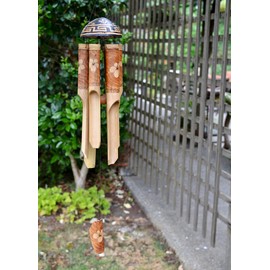 Cohasset Gifts 129 Cohasset Flowering Whisper Simple Bamboo Wind Chime, Small, Hand Stained Design