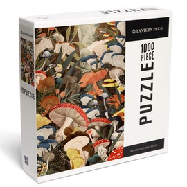 Lantern Press Woodland Mushrooms, 1000 Piece Jigsaw Puzzle for Adults, Made in USA with Reference Poster