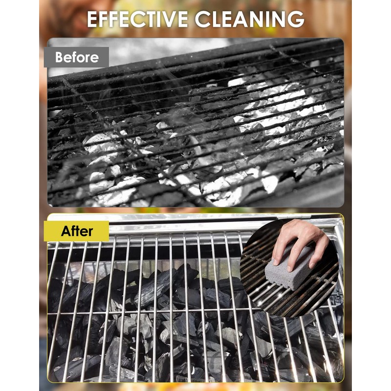 Magiin 4 Pack Grill Cleaning Brick, Pumice Cleaning Block for