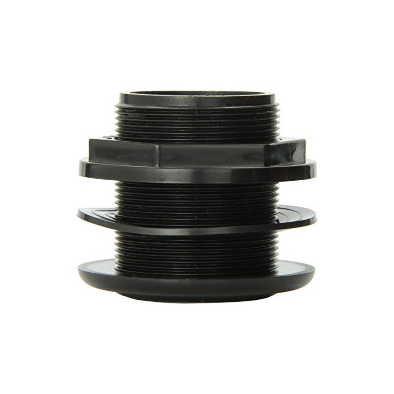 Lifegard Aquatics 1-1/2-Inch FPT x Slip Standard Threaded Bulkhead, Black