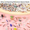 290PCS 6 Styles Rondelle Spacer Beads for Jewelry Making,6mm,8mm,10mm,11mm,12mm Rhinestone