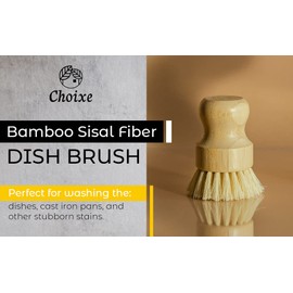 Bamboo Sisal Fiber Dish Brush. Functional and Stylish Dish Brush.