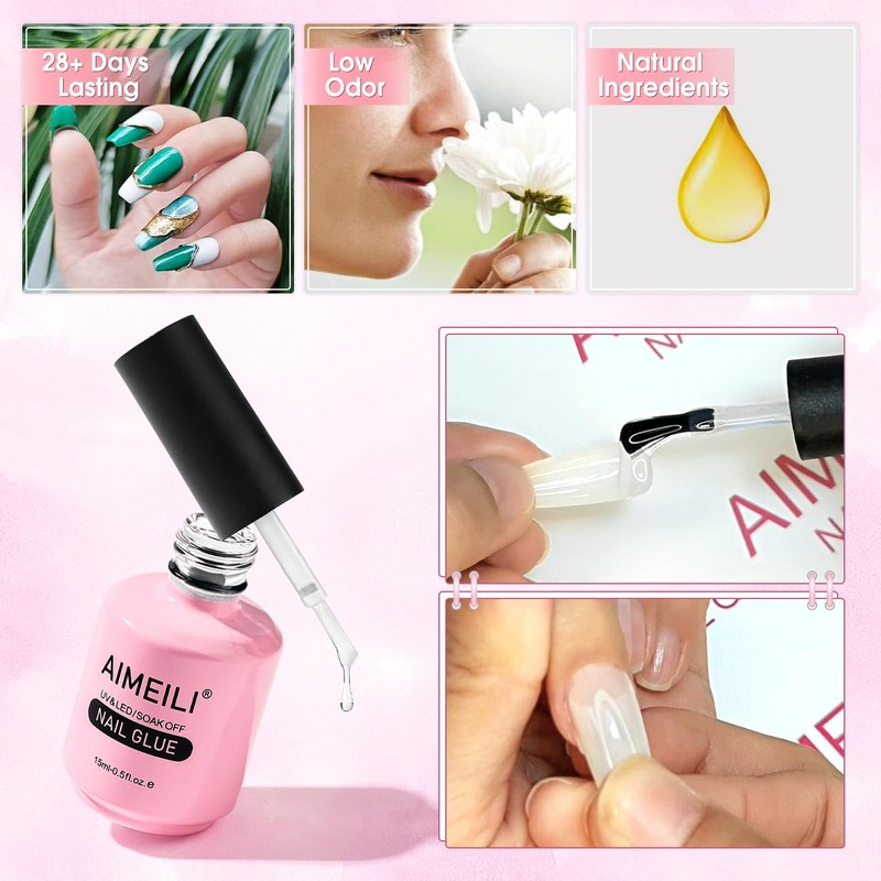 AIMEILI Hema Free 2 in 1 Nail Glue and Base