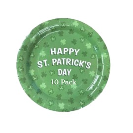 Lizzy 10pk St Patrick's Day Paper Snack Bowls Shamrock Irish Party Reusable Tableware Saint Paddy's Day Theme Birthday Supplies Party (Pack of 1, 10, Count)