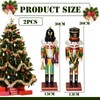 30cm Wooden Nutcracker Soldier Christmas Decorations,2pcs Large Christmas Nutcracker Figures