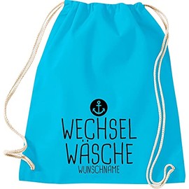 Shirtinstyle Children's Gym Bag, Change Laundry Anchor with Desired Text, Children, Children's Day Family, Gym Bag Bag, Turquoise