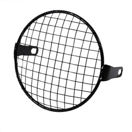 Qiilu royal enfield himalayan 8” mesh headlight guard 6.3" Retro Motorcycle Grill Side Mount Headlight Lamp Cover Mask Cafe Racer 6 inch motorcycle headlight grill