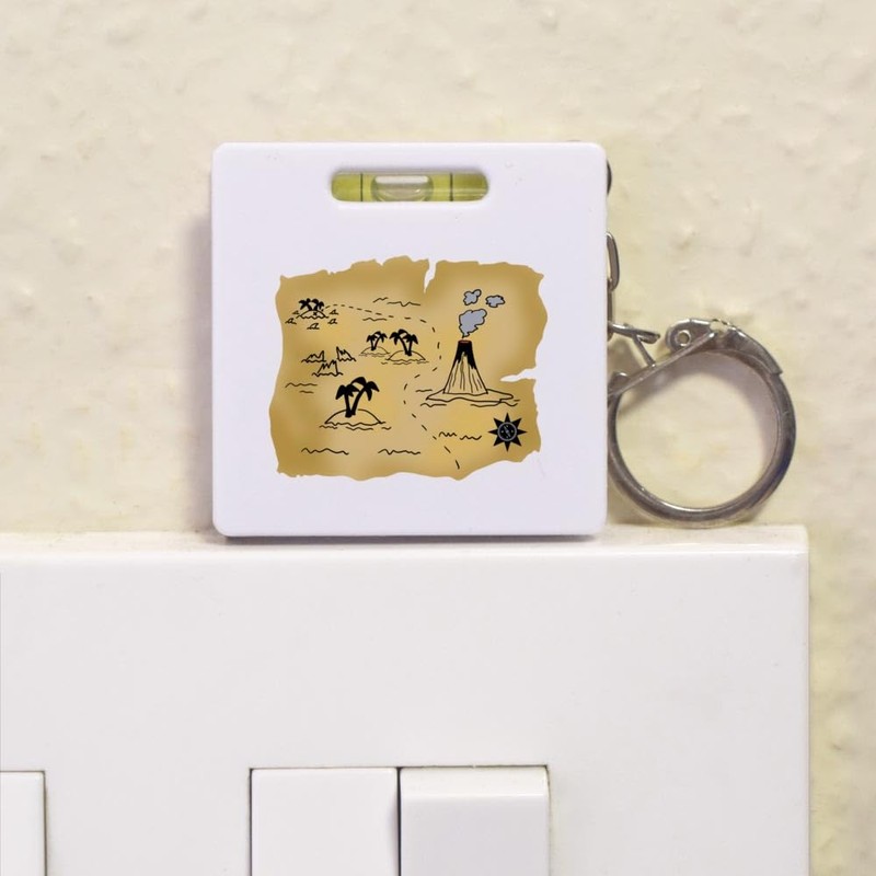 'Treasure Map' Keyring Tape Measure/Spirit Level Tool (KM00041314)