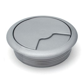60mm Aluminium PC Computer Desk Plastic Grommet Table Cable Tidy Wire Hole Cover