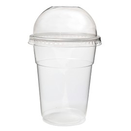 Smoothie Cups: Pack of 20-10oz (284ml), 12oz (340ml) or 16oz (450ml) Clear Smoothie - Milkshake Cups with Domed Lids (16oz (450ml) 20 Pack)
