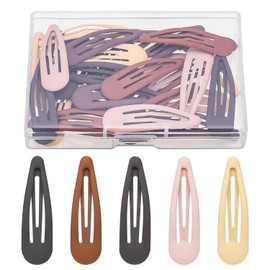 Hair Clips Girls 30 Pieces 5 cm Hair Accessories Girls Hair Clip Children Girls Metal with Snap Closure Non-Slip Hair Clips Girls Plain Hair Clip Various Colours