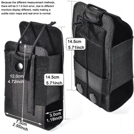 HYS Tactical MOLLE Radio Holster Pouch - Nylon Universal Holder for Duty Belt & Vest, for Baofeng, Motorola, Uniden, Cobra, Midland HT/Handheld Amateur Radios (Outdoor, Emergency, Public Safety)