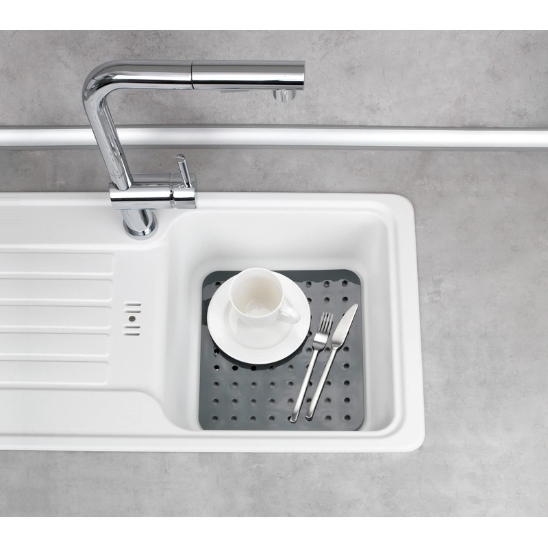 WENKO Sink Insert Crystal Square Grey