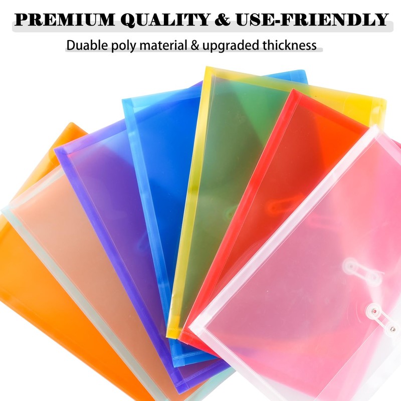 Legal Size Plastic Envelopes with String Tie Closure, 1-1/4" Expansion