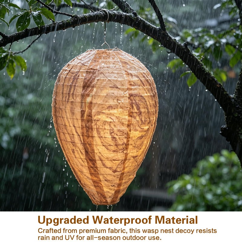 Fake Wasp Nest 4 Pack, Upgraded Waterproof Wasp Nest Decoy