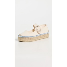 Free People Women's Surfside Mary Jane 2.0 Trend Shoes, Natural, 10