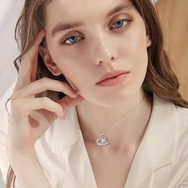 Diamond Dog Necklace for Women 925 Sterling Silver Dog Pendant Necklace Pet Animal Dog Memorial Jewelry Gifts for Dog Lovers