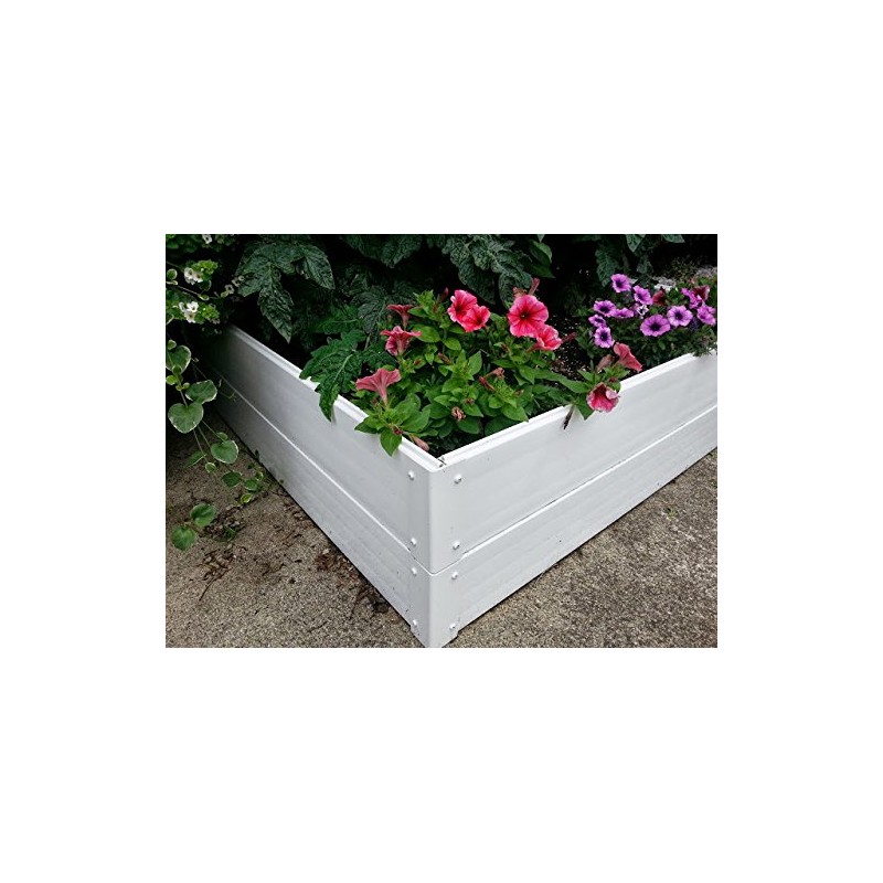 Handy Bed 2 x 4 Stack-able, White, Vinyl, Raised Garden