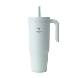 REDUCE Chiller Vacuum Insulated 40 oz Tumbler with Spill-Proof Silicone Straw - Sustainable Tritan Lid with Water Intake Markers - Soft Sit Base Travel Mug - Dishwasher Safe - Crisp Mint