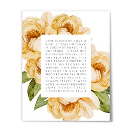 1 Corinthians 13 Print, Love Is Patient, Love Is Kind, Christian Wedding Gift For Couples, Love Bible Verse, 8" x 10" Poster UNFRAMED