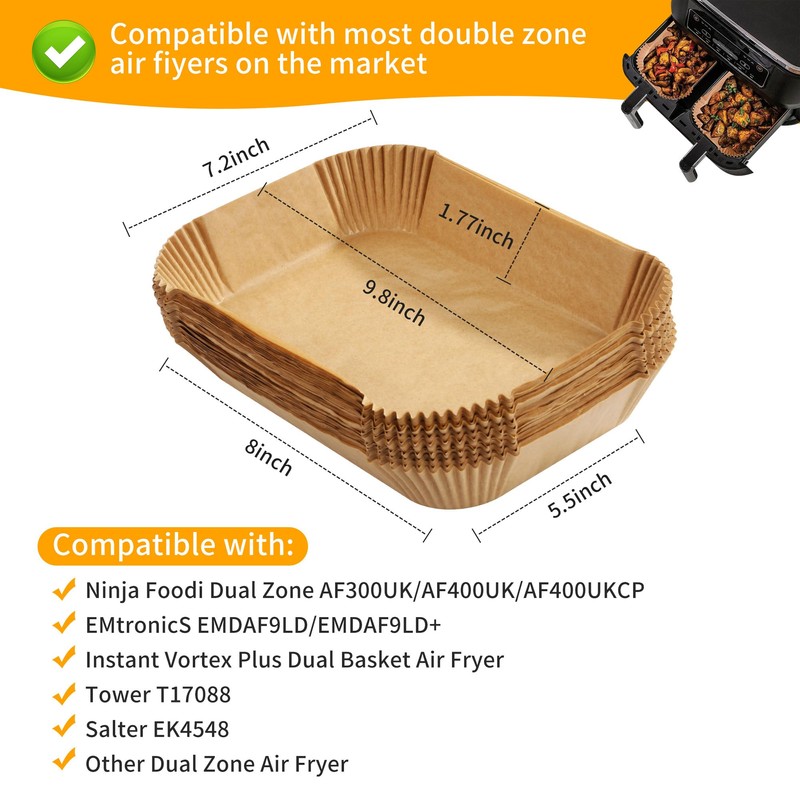 Pack of 200 Baking Paper for Hot Air Fryer, Airfryer