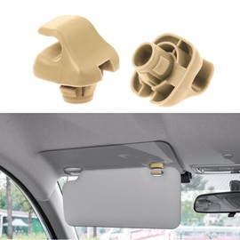 PACLVIO 2PCS Sun Visor Clips for Cars, Sun Visor Support Clip Retainer, Auto Sunvisor Hook Bracket Holder Replacement 88217S04003ZA, Automotive Visor Accessories for Honda Civic CR-V Acura TSX (Beige)