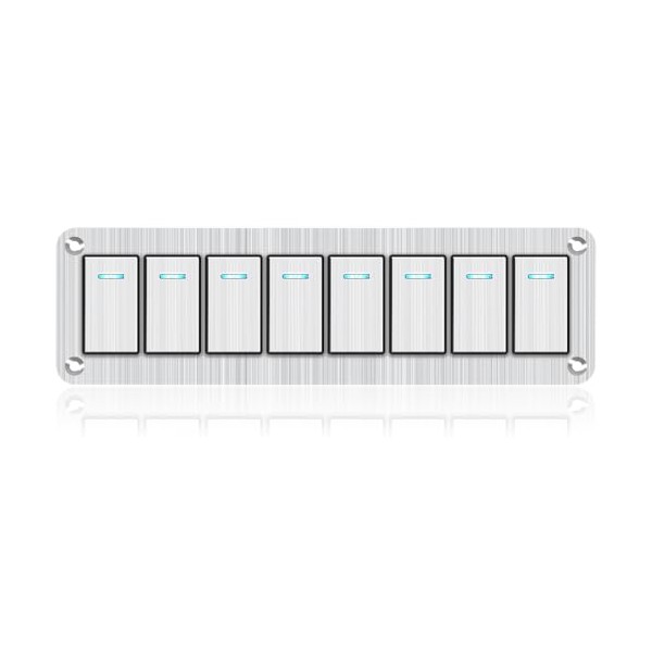 xhtechnology Xhtechnology 8 Gang Aluminum Rocker Switch Panel - 12V/24V