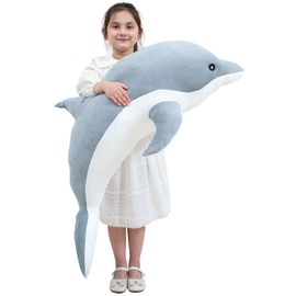 Kekeso Delfin Plüschtiere Schöne Gefüllte Weiche Tier Umarmungskissen Delphin Puppen für Kinder(50cm/19.68inch, Grau)