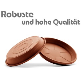 BigDean Pack of 10 Flower Pot Saucers Diameter 24.5 cm in Terracotta - Pot Trivet Made of Robust Plastic & Made in Europe