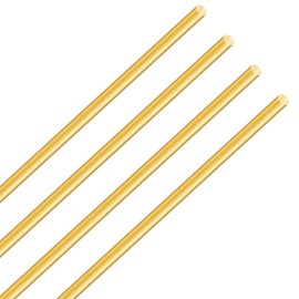 LAVMHAB Brass Rod 4 mm x 300 mm, Brass Solid Round Rod for DIY Crafts (Pack of 4)