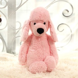 Ruzucoda Plush Poodle Puppy Stuffed Animals Toys Pink Dog Dolls Gifts for Kids Boys Girls 12 Inches
