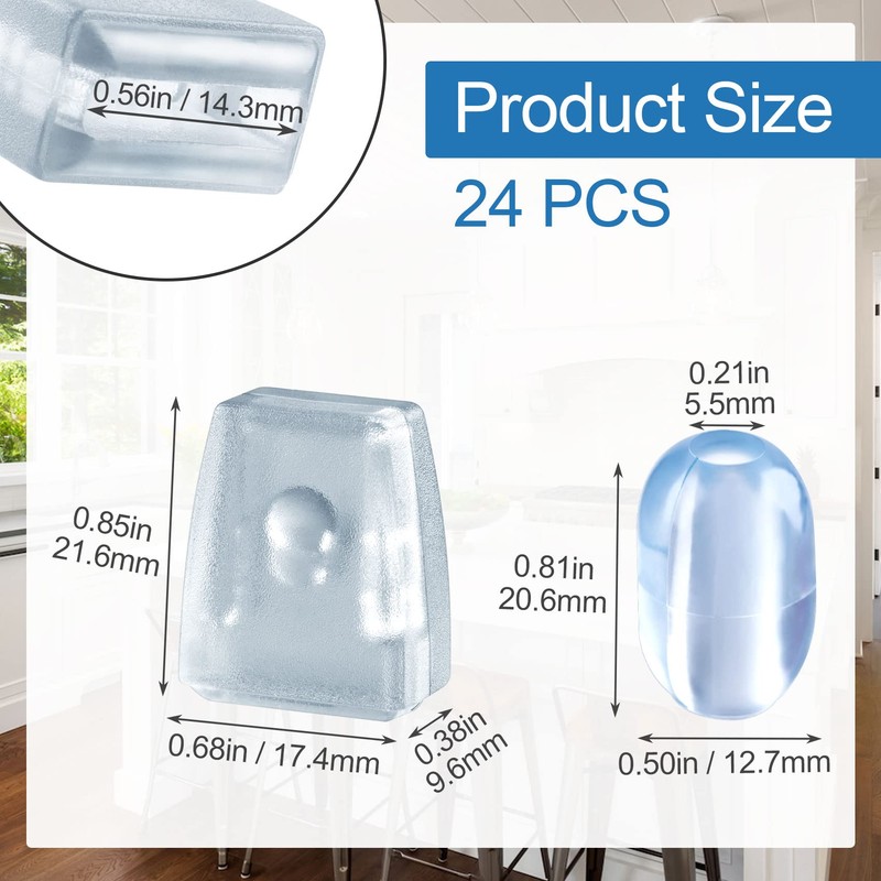 OIIKI 24 Pcs Kitchen Sink Rack Rubber Feet, Including 12pcs
