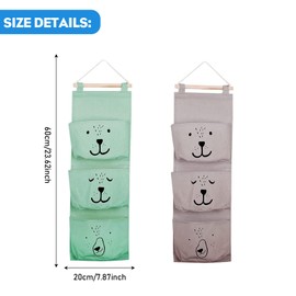 Yuqilin Pack of 3 Hanging Storage Children's Room Wall Shelf Children's Room Available in Three Colours Hanging Organiser with Three Pockets Wall Hanging Waterproof Hanging Shelf Fabric for Bathroom Bedroom