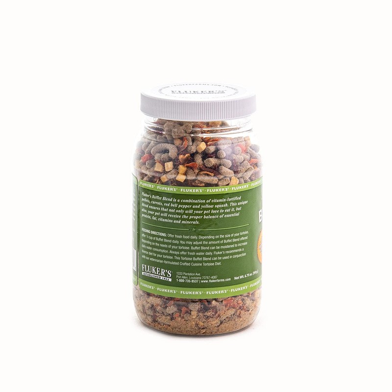 Fluker's Buffet Blend Tortoise Diet, Veggies with Fortified Pellets, 6.75
