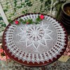 kilofly Handmade Crochet Cotton Lace Table Sofa Doily, Waterlily, White,