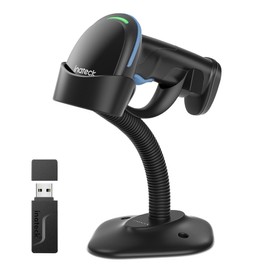 Inateck 2D Barcode Scanner mit Intelligentem Ständer, Kabellos QR Code Scanner, Handscanner mit APP und SDK, 2D Imager mit 2600mAh Akku, BCST-35, Blau